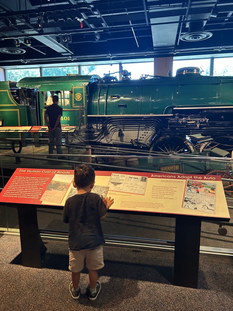 Our son examining an exhibit at the National Museum of American History