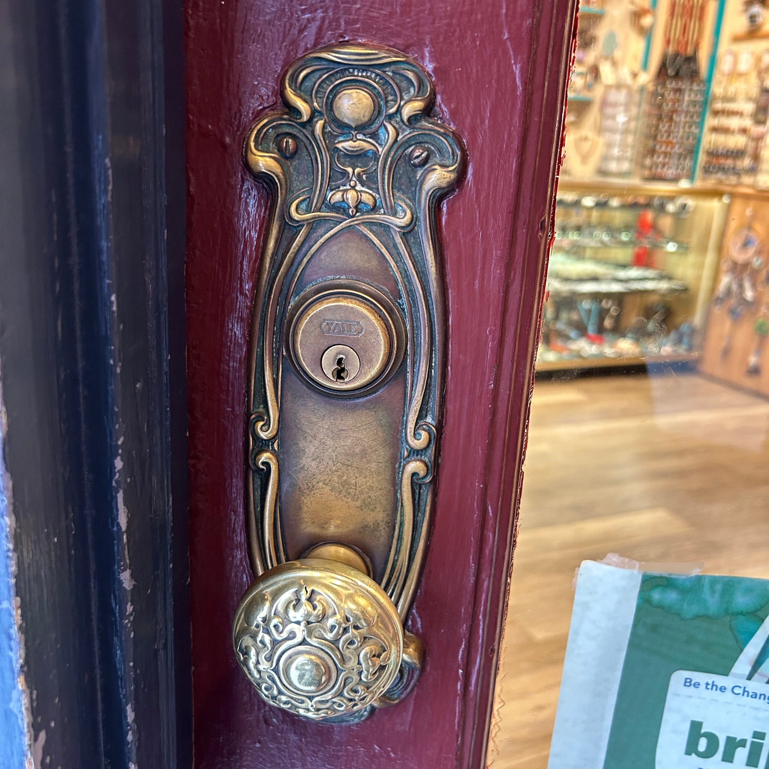 door knob of Old Ellicott City, MD storefront